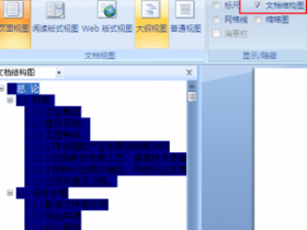 取消 Word 2003/ Word 2007 文档结构图视图蓝色背景